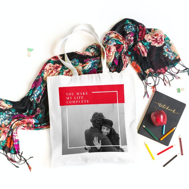 Romantisches Zitat und Foto | Valentines Gift Tragetasche (Von Creator hochgeladen)