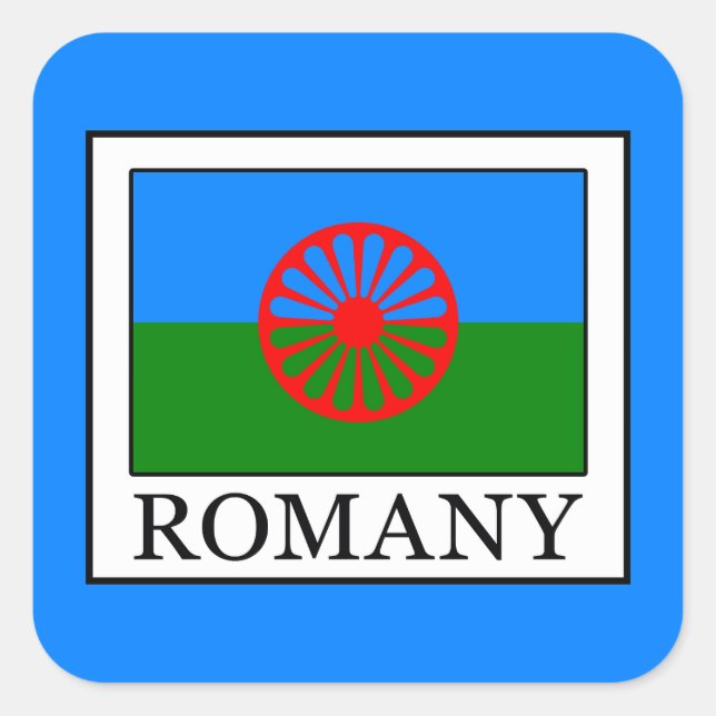 Romany Quadratischer Aufkleber (Vorderseite)