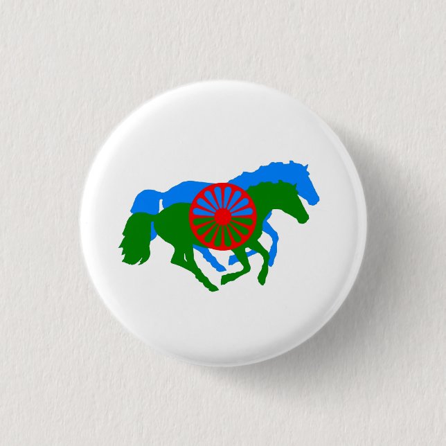 Romany-Sinti und Roma-Flag und -Schaltfläche Button (Vorderseite)