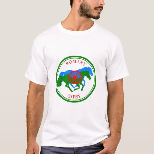 Romany Sinti und Roma flagge und Pferde T-Shirt