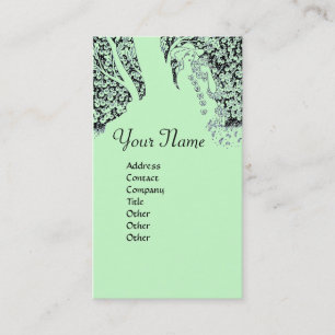 ROMANZE MONOGRAMM , schwarz und grün Visitenkarte