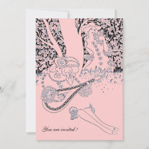 ROMANZE / ROMANTISCHE LIEBENDE SCHWARZE HOCHZEITSP EINLADUNG