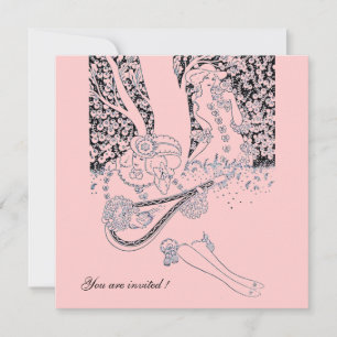 ROMANZE / ROMANTISCHE LIEBENDE SCHWARZE HOCHZEITSP EINLADUNG
