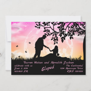 Romanze unter rosa-orange Mond bei einer heimliche Einladung