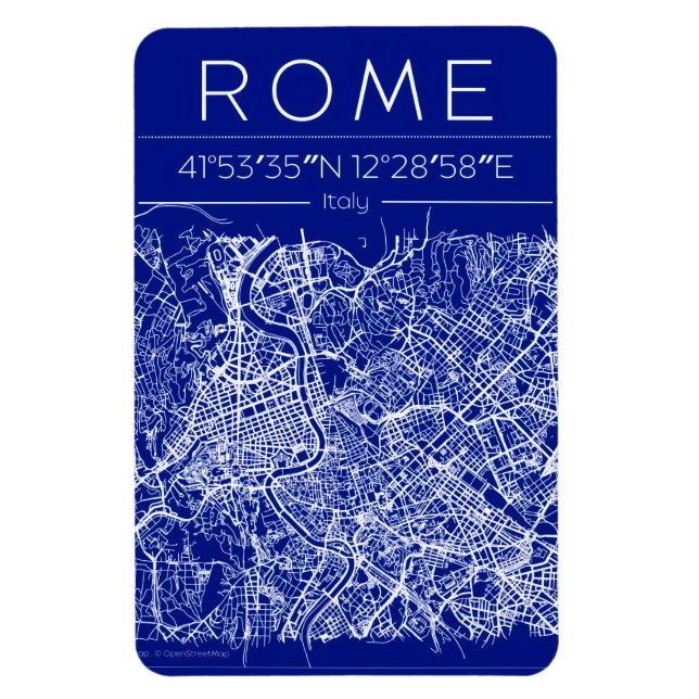 Rome Blueprint City Map Magnet (Vertikal)