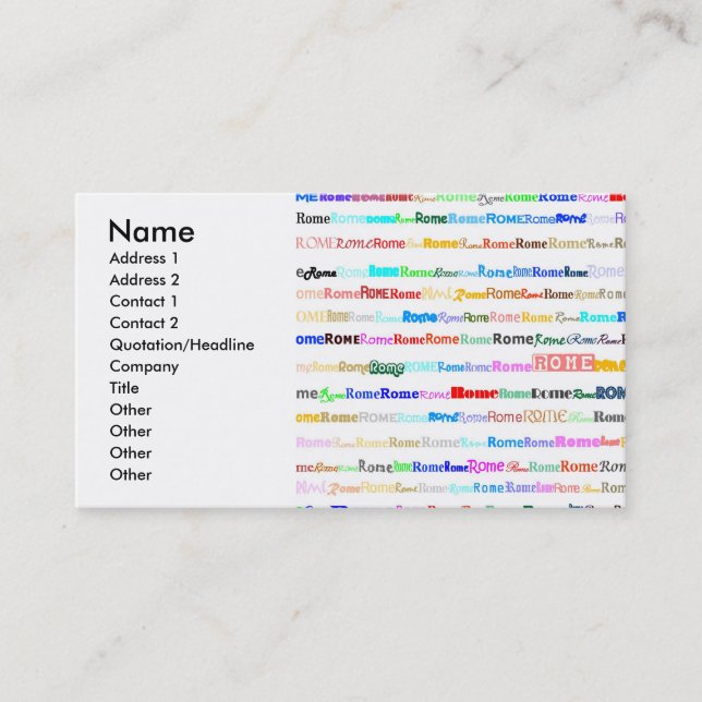 Rome Business Card Visitenkarte (Vorderseite)