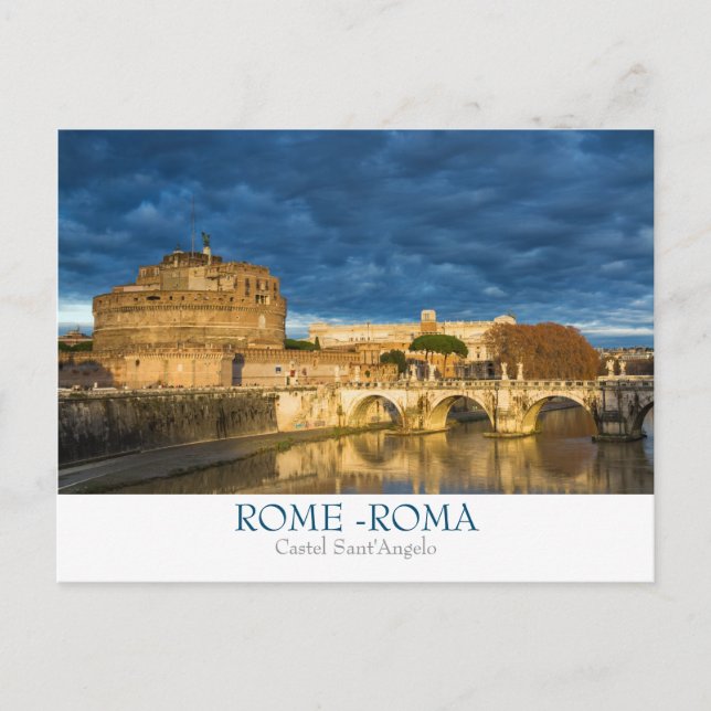 Rome - Carte postale Castel Sant'Angelo avec texte (Devant)