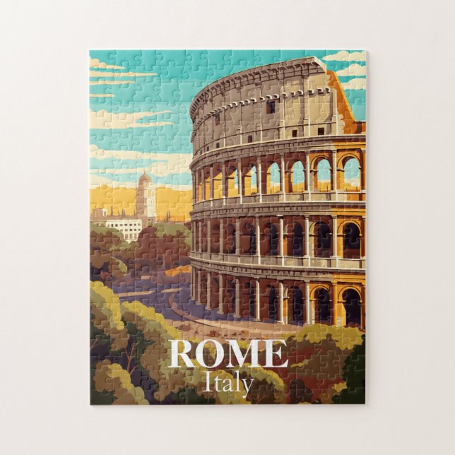 Rome Colosseum Italy Travel Illustration (Vertikal)