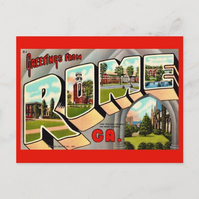 Rome Georgia Vintage-Postkarte Postkarte (Vorderseite)