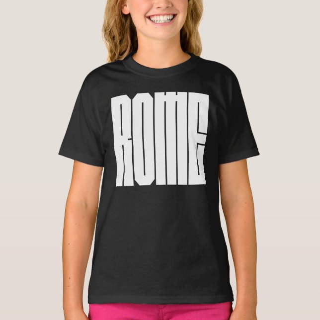 Rome Italian CIty Bold Block Typeface T-Shirt (Vorderseite)