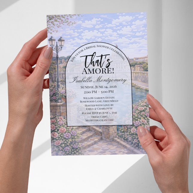 Rome Italian Themed Bridal Shower Einladung (Rome Italian Themed Bridal Shower Invitations
)