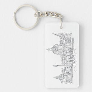 Rome Italie City Scene avec Dome et Obelisk Sketch