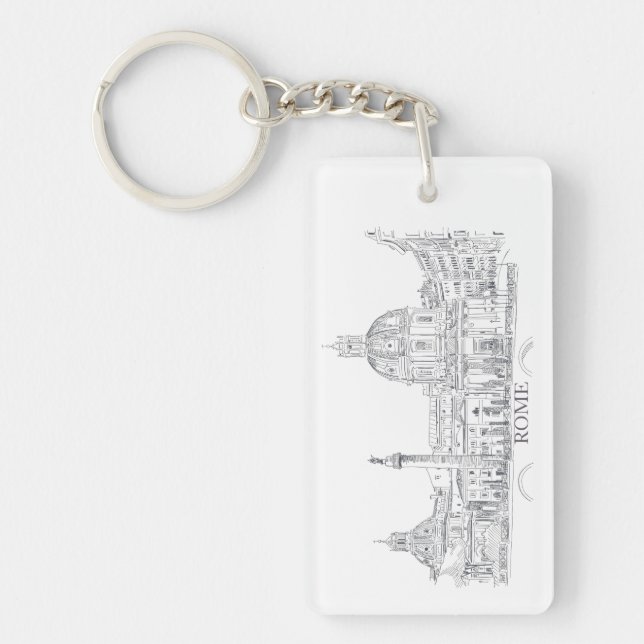 Rome Italie City Scene avec Dome et Obelisk Sketch (Devant)