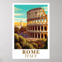 Rome Italie Impression d'art vintage Colisée