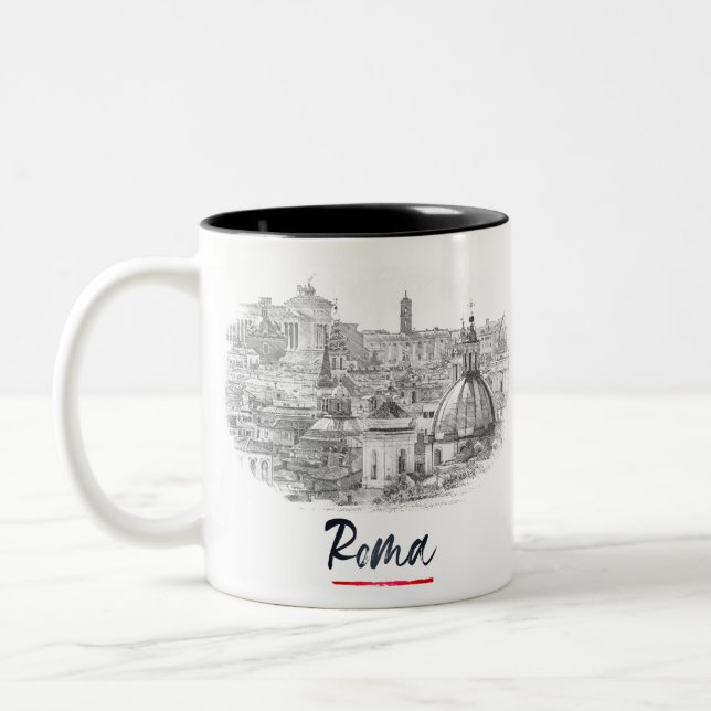 Rome - Italy - City Centre Zweifarbige Tasse (Links)