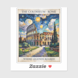 Rome Italy Colosseum Travel Van Gogh Starry Night Aufkleber