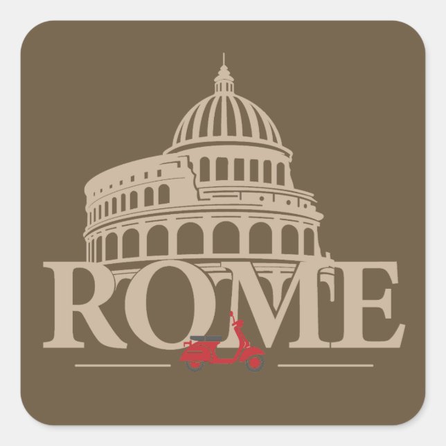Rome Italy Europe Quadratischer Aufkleber (Vorderseite)