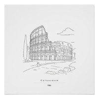 Rome Kolosseum Minimalistische Linienkunst Reisepo