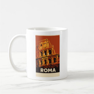 Rome Kolosseum Poster Vintage Reise Italien Kaffeetasse