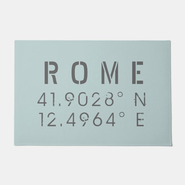 Rome Latitude Longitude Fußmatte (Vorderseite)