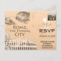 Rome Mariage à thème RSVP Invitation avec photo