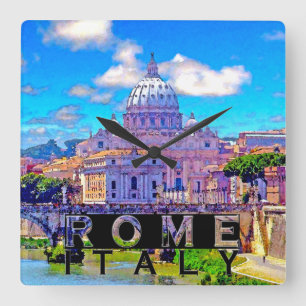 Rome Quadratische Wanduhr