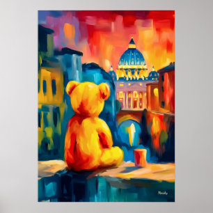 Rome Teddy Fauvist Sonnenuntergang Stadtsilhouette Poster