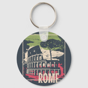 Rome Typografie: Eiffelturm Poster. Schlüsselanhänger