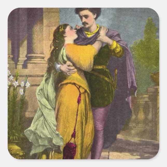 Romeo & Julia Quadratischer Aufkleber (Vorderseite)