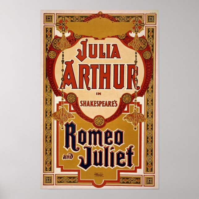 Romeo & Juliet Jouer Poster vintage (Devant)