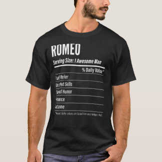 Romeo Serving Size Nutrition Label Kalorien T-Shirt