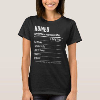 Romeo Serving Size Nutrition Label Kalorien T-Shirt