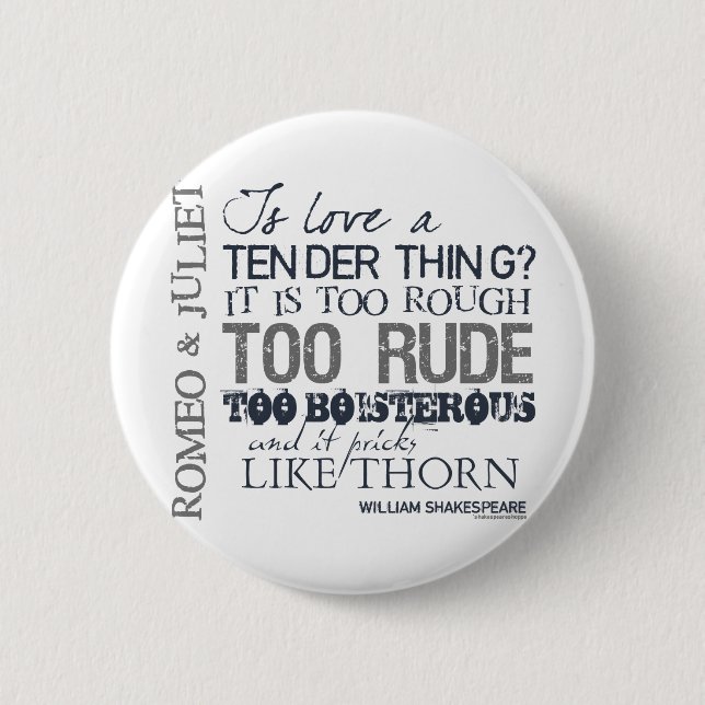 Romeo- u. Juliet-Liebe-Zitat Button (Vorderseite)