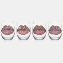 Romeo und Julia lips kiss quotes gläser Set