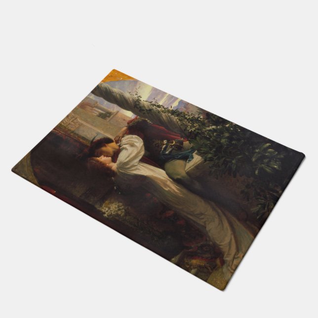 Romeo und Julia (von Frank Dicksee) Fußmatte (Schrägansicht)