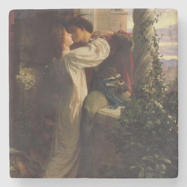 Romeo und Julia (von Frank Dicksee) Steinuntersetzer (Vorderseite)