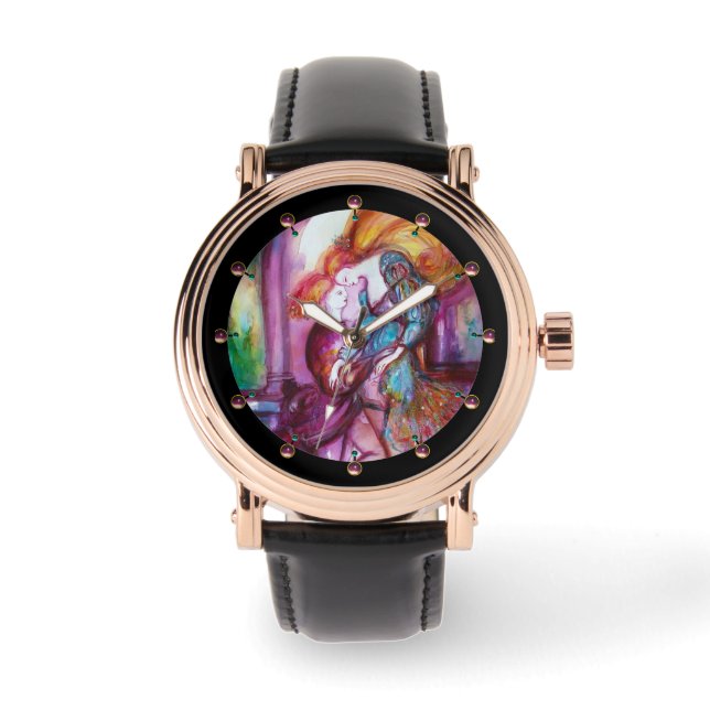 ROMEO UND JULIET Romantischer Valentinstag Armbanduhr (Vorderseite)