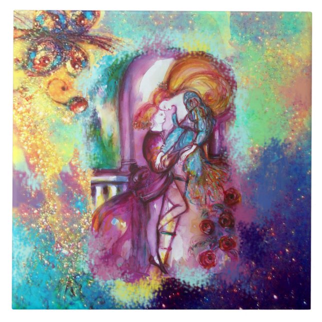 ROMEO UND JULIET Romantischer Valentinstag Fliese (Vorderseite)