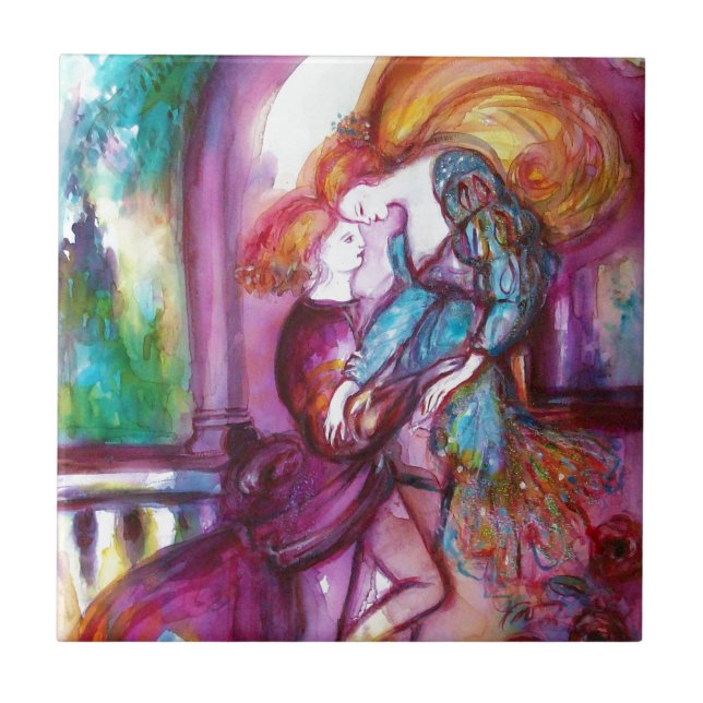 ROMEO UND JULIET Romantischer Valentinstag Fliese (Vorderseite)