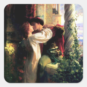 Romeo- und Julietaufkleber Quadratischer Aufkleber