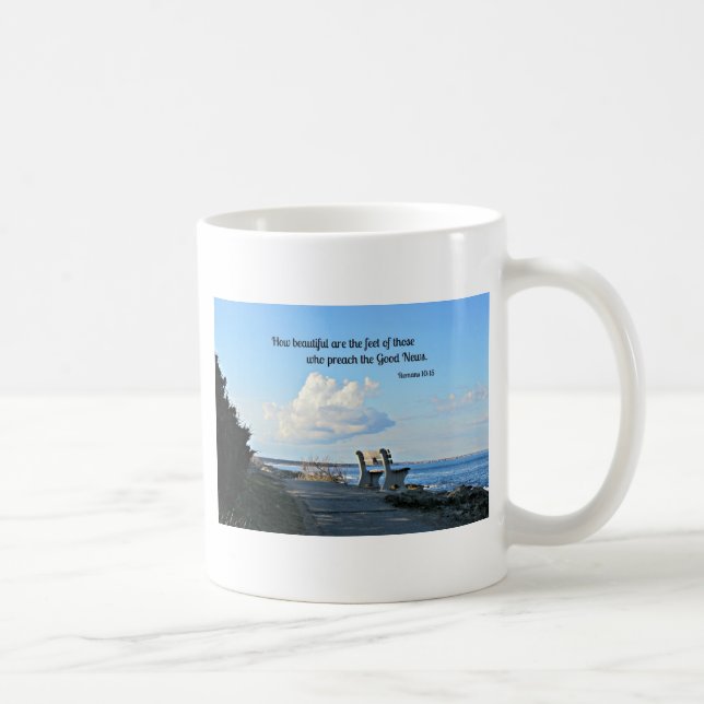 Römer 10:15 Wie schön sind die Füße ... Kaffeetasse (Rechts)