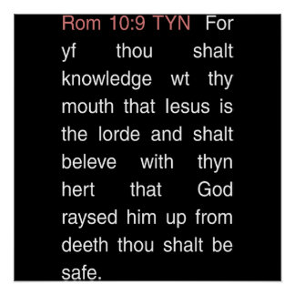 Römer 10:9 Tyndale Neues Testament Christlich Poster