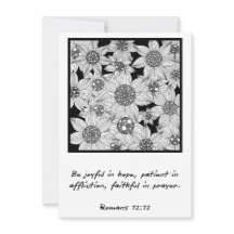 Römer 12:12 Bibelvers Blumenkarte | Christlich
