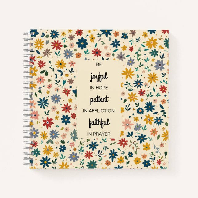 Römer 12:12 Blumenfelder SpiralNotebook Notizbuch (Vorderseite)