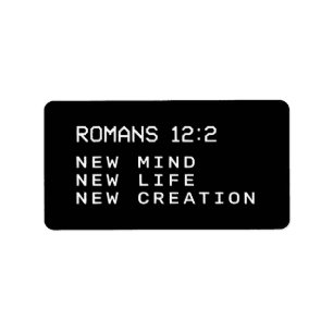 Römer 12:2 Neuer Geist Lebensschöpfung Minimalist Adressaufkleber