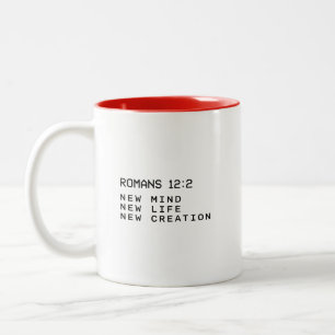 Römer 12:2 Neuer Geist Lebensschöpfung Minimalist Zweifarbige Tasse