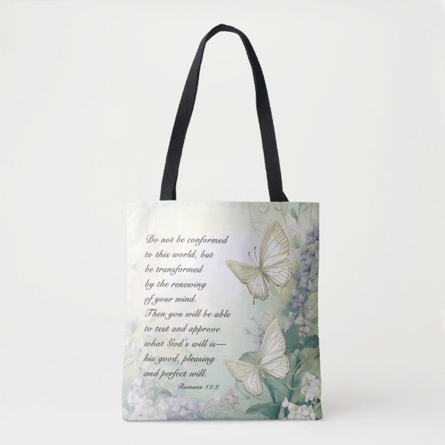 Römer 12:2 Nicht mit dieser Weltbibel übereinstimm Tasche (Vorderseite)