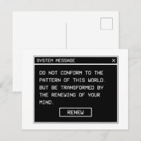 Römer 12:2 Schwarz-Weiß-Computer-Warnfenster