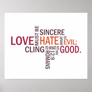 Römer 12:9 "Sincere Liebe" U-Bahn Art Poster
