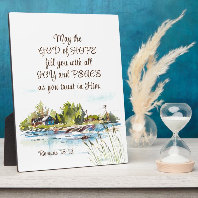 Römer 15:13 Gott der Hoffnung Christliches Verse Fotoplatte (Seite)
